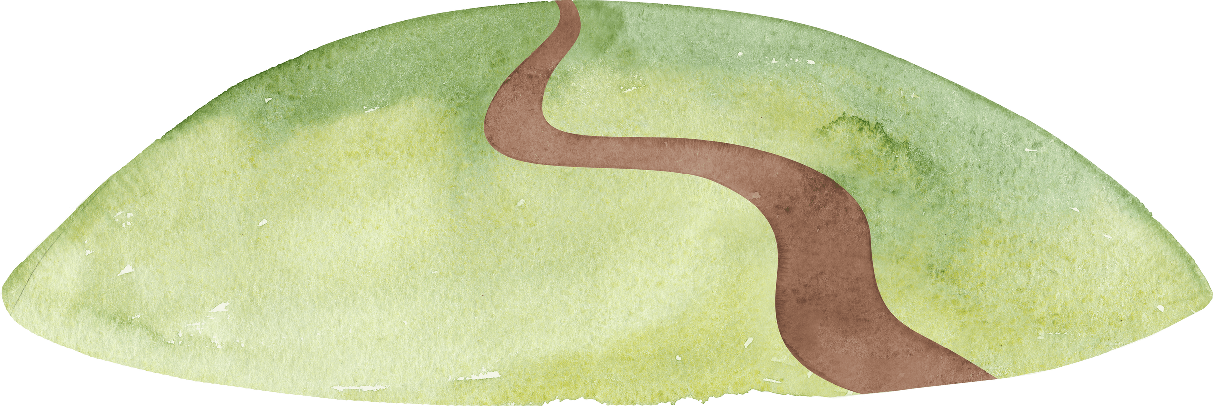 Watercolor Hill with Road